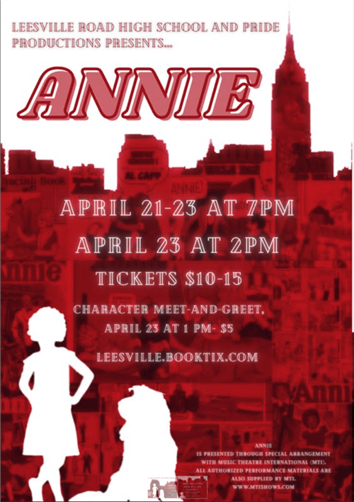 Annie: April 21-23 at 7 pm